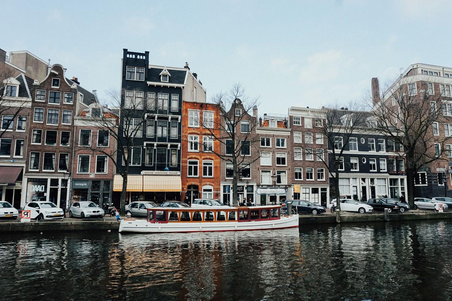 Boat on Amsterdam canal